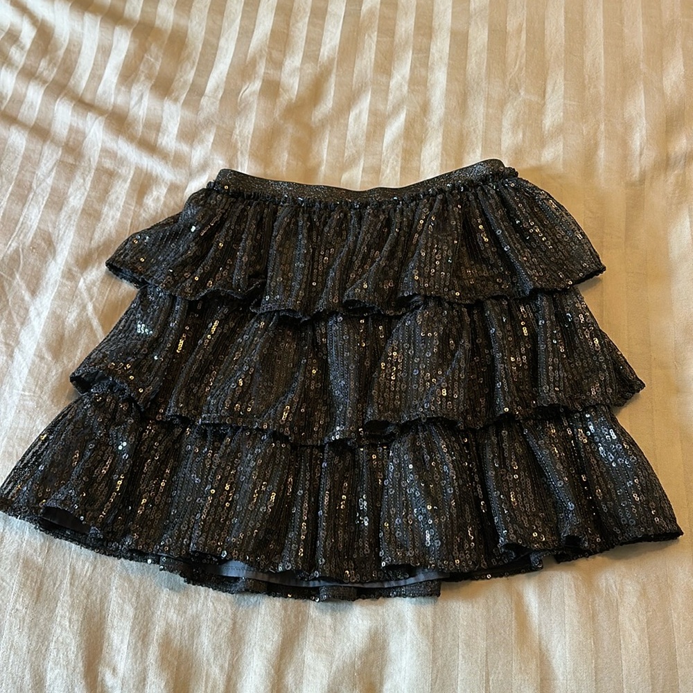 Girls black sequin skirt - Size L 10/12